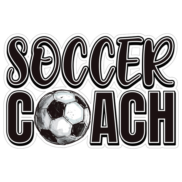Soccer Coach Sport Sticker 4 Inch — Waterproof Vinyl Decal Whistle Manager Strategy