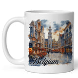 Belgium Coffee Mug 11oz — White Ceramic European Heritage Mug 1