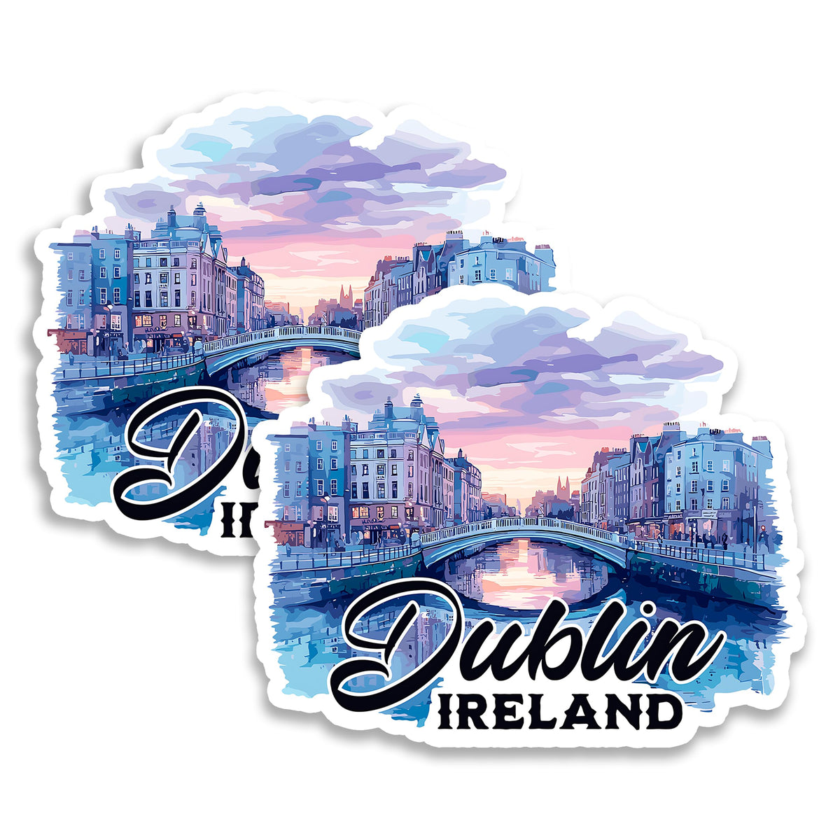 Dublin Ireland Magnet 4 Inch 2-Pack Fair City – Strong Vinyl Decorative Travel Magnets for Fridge Locker Kitchen Office – Cute Fun Aesthetic Cool Durable & Long-Lasting Souvenir ID44999