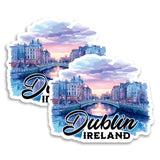 Dublin Ireland Magnet 4 Inch 2-Pack Fair City – Strong Vinyl Decorative Travel Magnets for Fridge Locker Kitchen Office – Cute Fun Aesthetic Cool Durable & Long-Lasting Souvenir ID44999 1