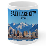 Salt Lake City Utah Coffee Mug 11oz — White Ceramic SLC Mug 1