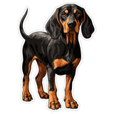 Black and Tan Coonhound Sticker 4 Inch — Waterproof Vinyl Decal Coonhound Scent Hunter 9