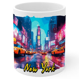 New York City New York Coffee Mug 11oz — White Ceramic Big Apple Mug 1