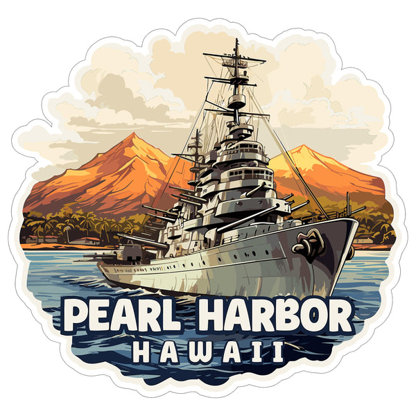 Pearl Harbor Hawaii Sticker 4 Inch — Waterproof Vinyl Decal City Travel Souvenir