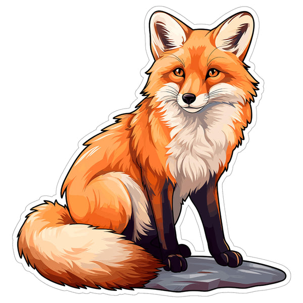 Red Fox Sticker 4 Inch — Waterproof Vinyl Decal Vulpes Wild Canine Cunning