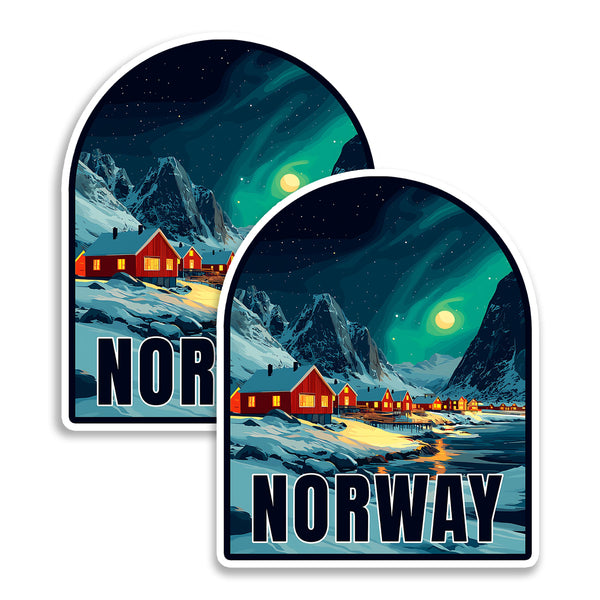 Norway Magnet 4 Inch 2-Pack Fjord Land – Strong Vinyl Decorative Travel Magnets for Fridge Locker Kitchen Office – Cute Fun Aesthetic Cool Durable & Long-Lasting Souvenir ID44999