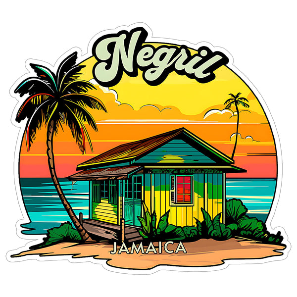 Negril Jamaica Sticker 4 Inch — Waterproof Vinyl Decal City Travel Souvenir
