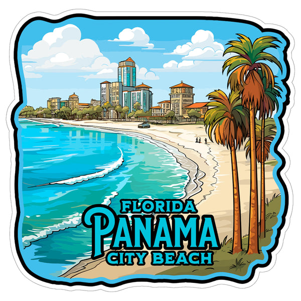 Panama City Beach Florida Sticker 4 Inch — Waterproof Vinyl Decal Ocean Coastal