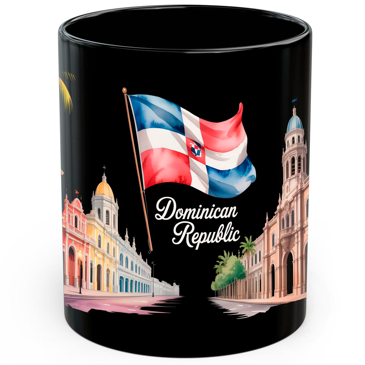 Dominican Republic Flag Dominican Republic Mug 11oz — Black Ceramic Travel Mug