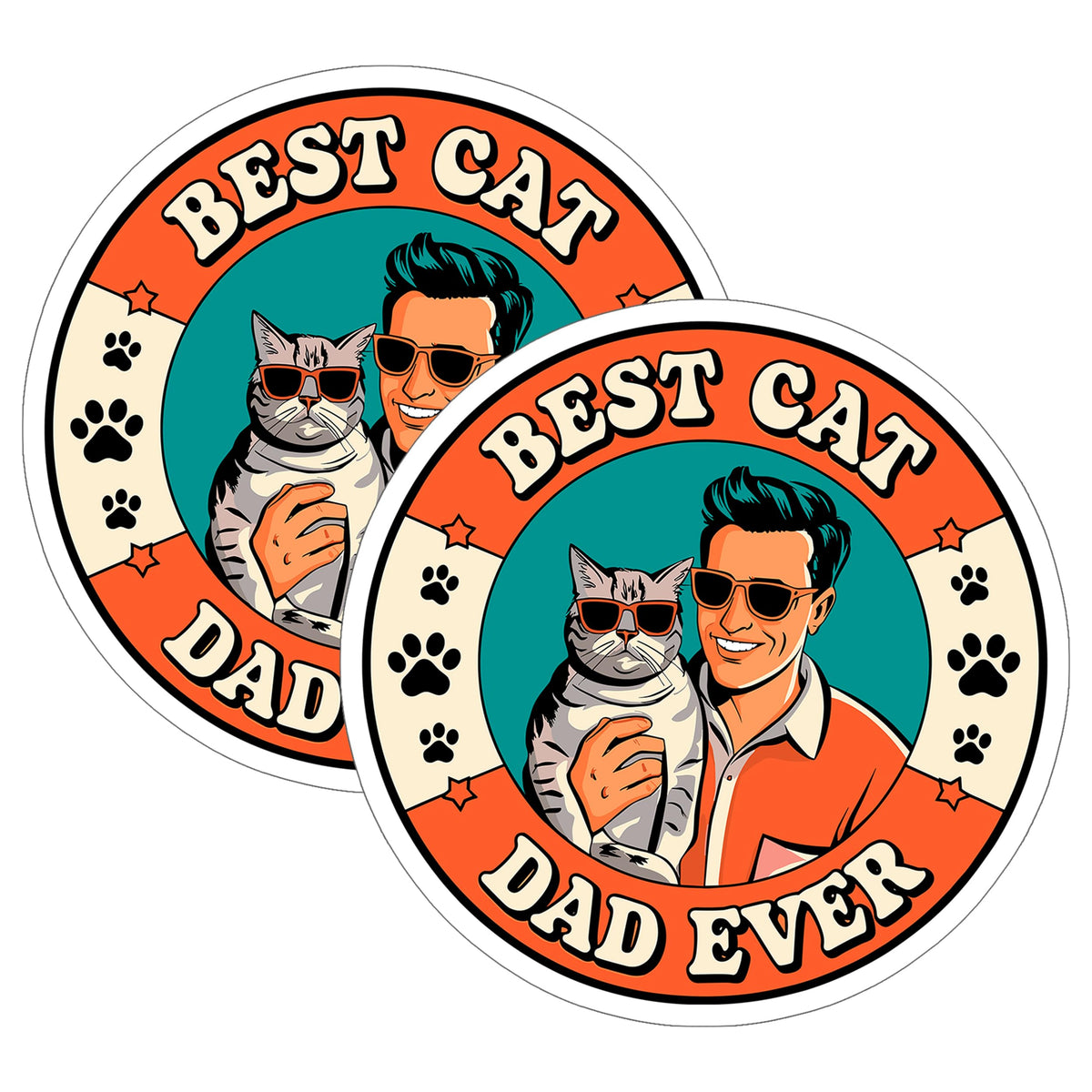 Best Cat Dad Ever Sticker 2-Pack — 4