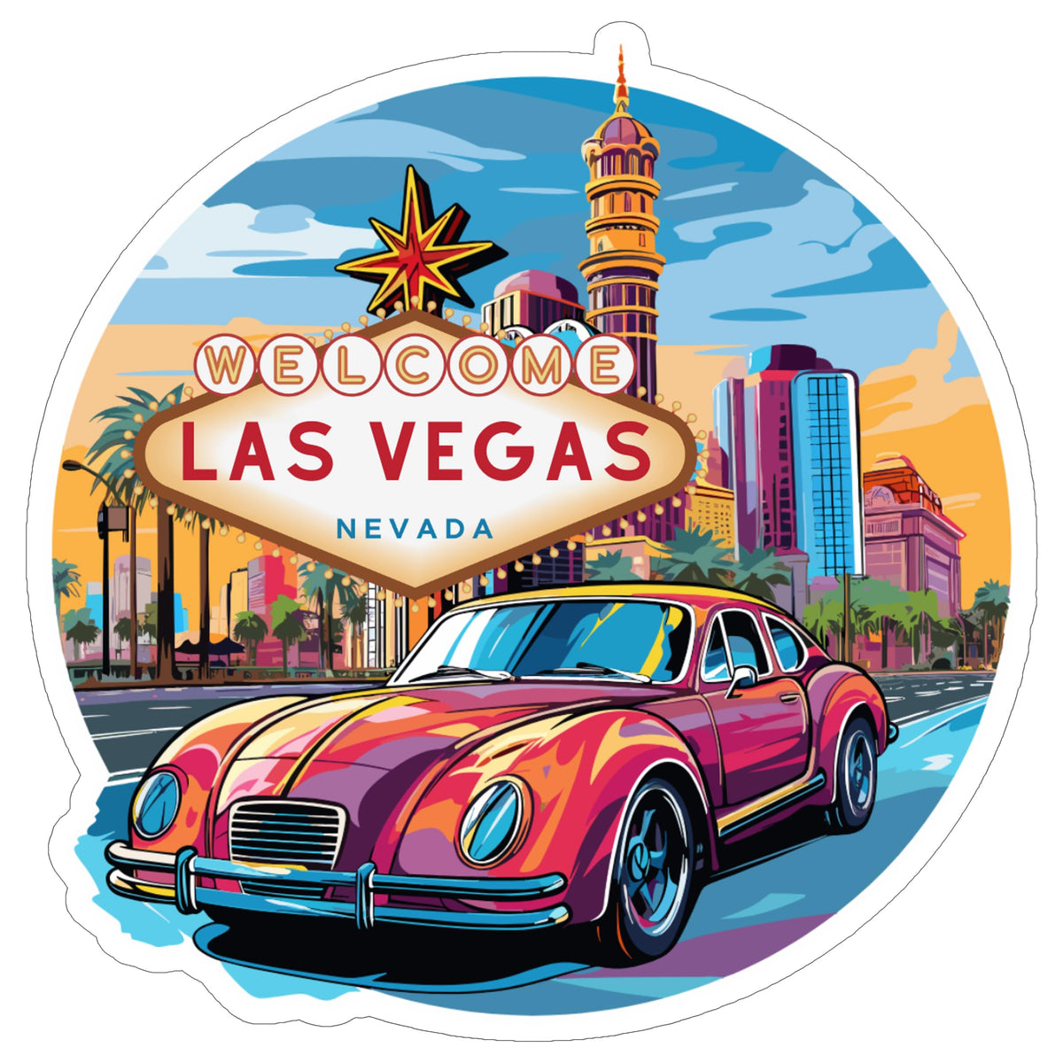 Las Vegas Nevada Sticker 4 Inch — Waterproof Vinyl Decal City Travel Souvenir