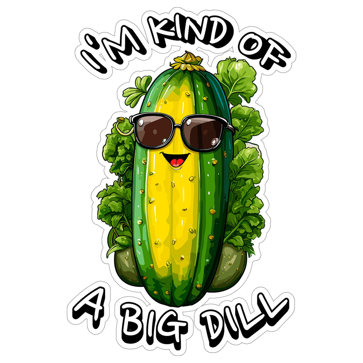 I'm Kind of a Big Dill Sticker 4 Inch — Waterproof Vinyl Decal Pickle Pun Big Deal