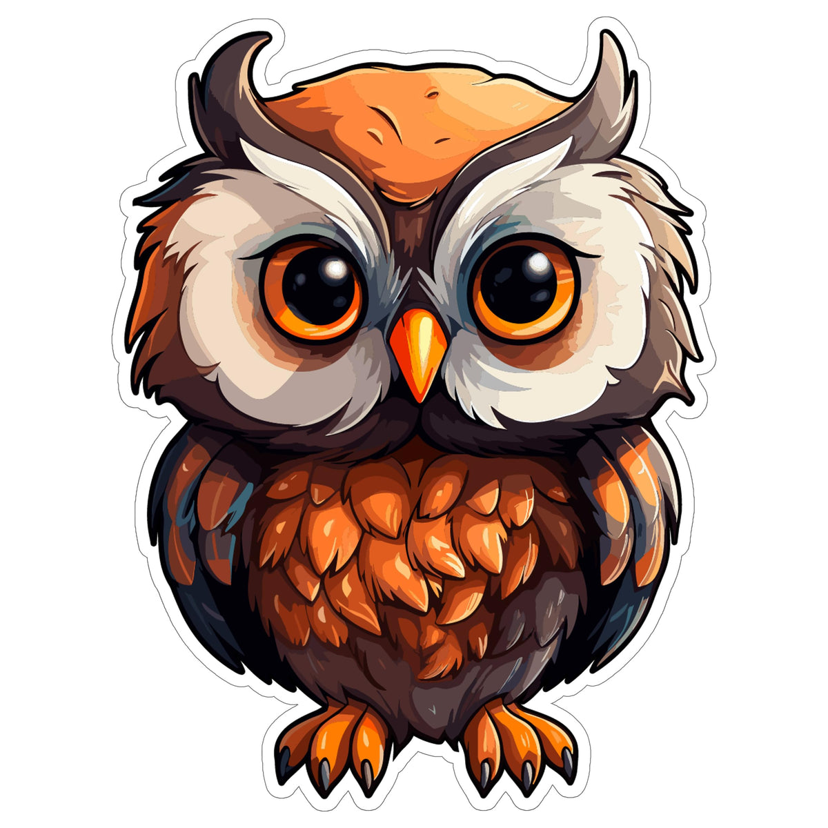 Owl Sticker 4 Inch — Waterproof Vinyl Decal Wise Nocturnal Raptor