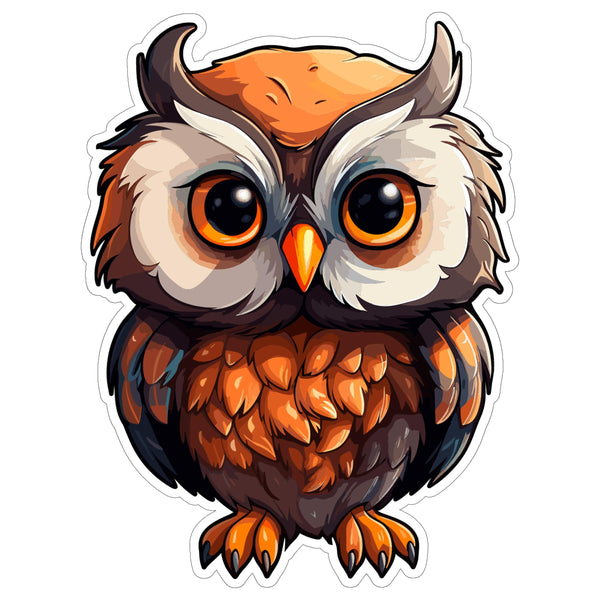 Owl Sticker 4 Inch — Waterproof Vinyl Decal Wise Nocturnal Raptor
