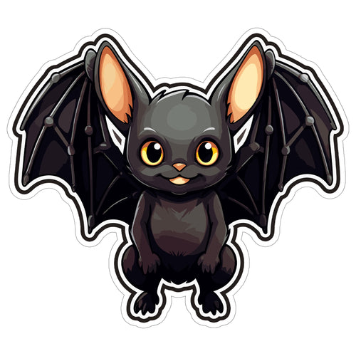 Bat 4 inch waterproof vinyl sticker decal, nocturnal flying mammal design, durable laptop water bottle car tumbler decor