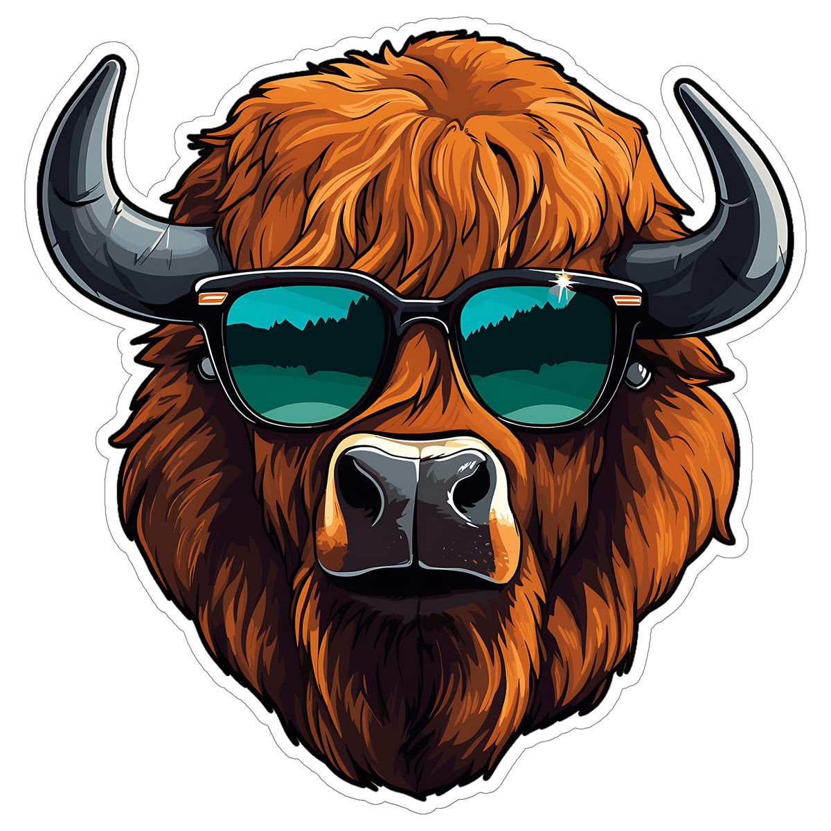 Bison Sticker 4 Inch — Waterproof Vinyl Decal American Buffalo National Mammal