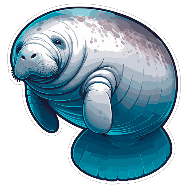 Manatee Sticker 4 Inch — Waterproof Vinyl Decal Sea Cow Marine Mammal Florida