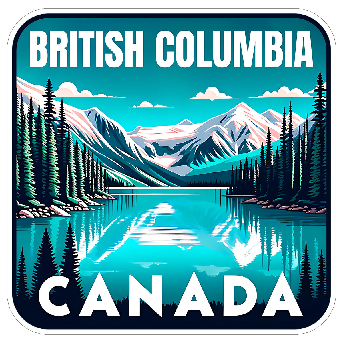 British Columbia Province Canada Sticker 4 Inch City Travel Souvenir - Waterproof Vinyl Decal for Laptop Water Bottle Car Tumbler - Durable Aesthetic Long-Lasting Stickers for Adults ID44990