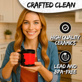 Keep Calm and Carry On Mug 11oz — Black Ceramic British Quote Coffee Mug 5