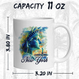 Statue of Liberty New York Coffee Mug 11oz — White Ceramic Empire State Mug 2