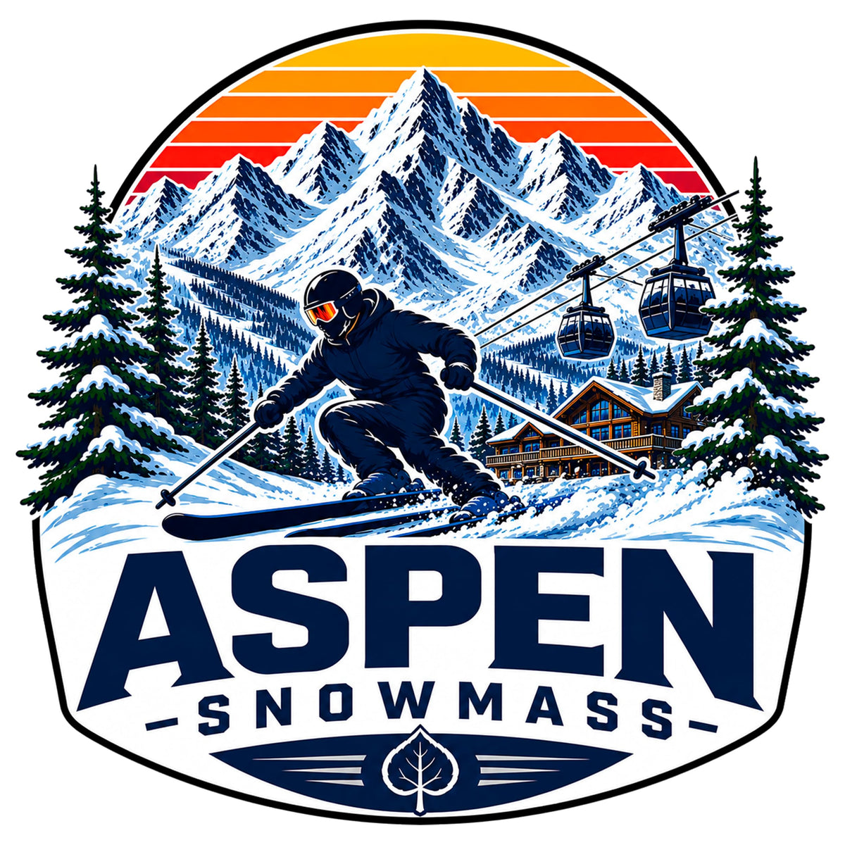 Aspen Snowmass Sticker 4 Inch — Waterproof Vinyl Decal