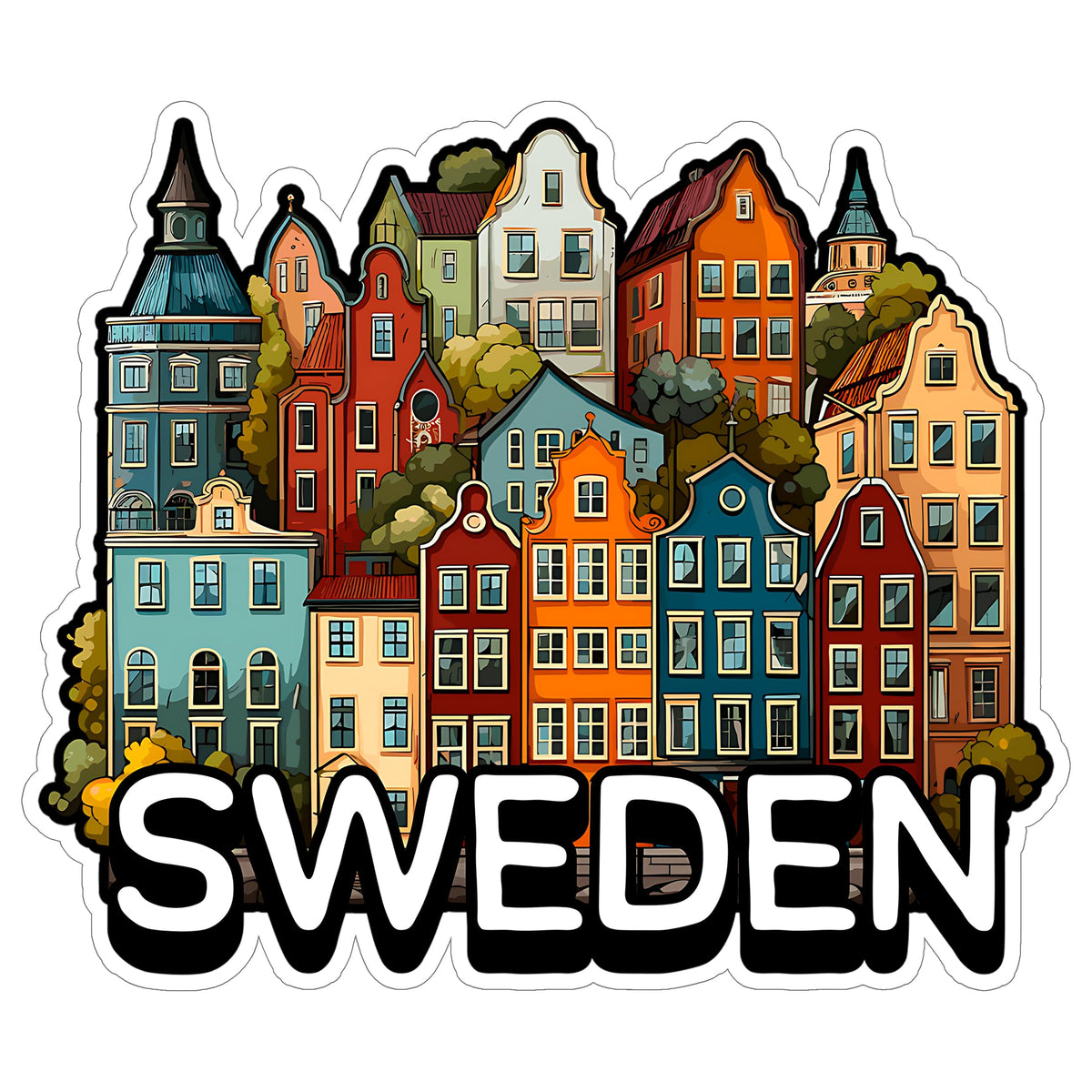 Sweden Sticker 4 Inch — Waterproof Vinyl Decal Travel Souvenir