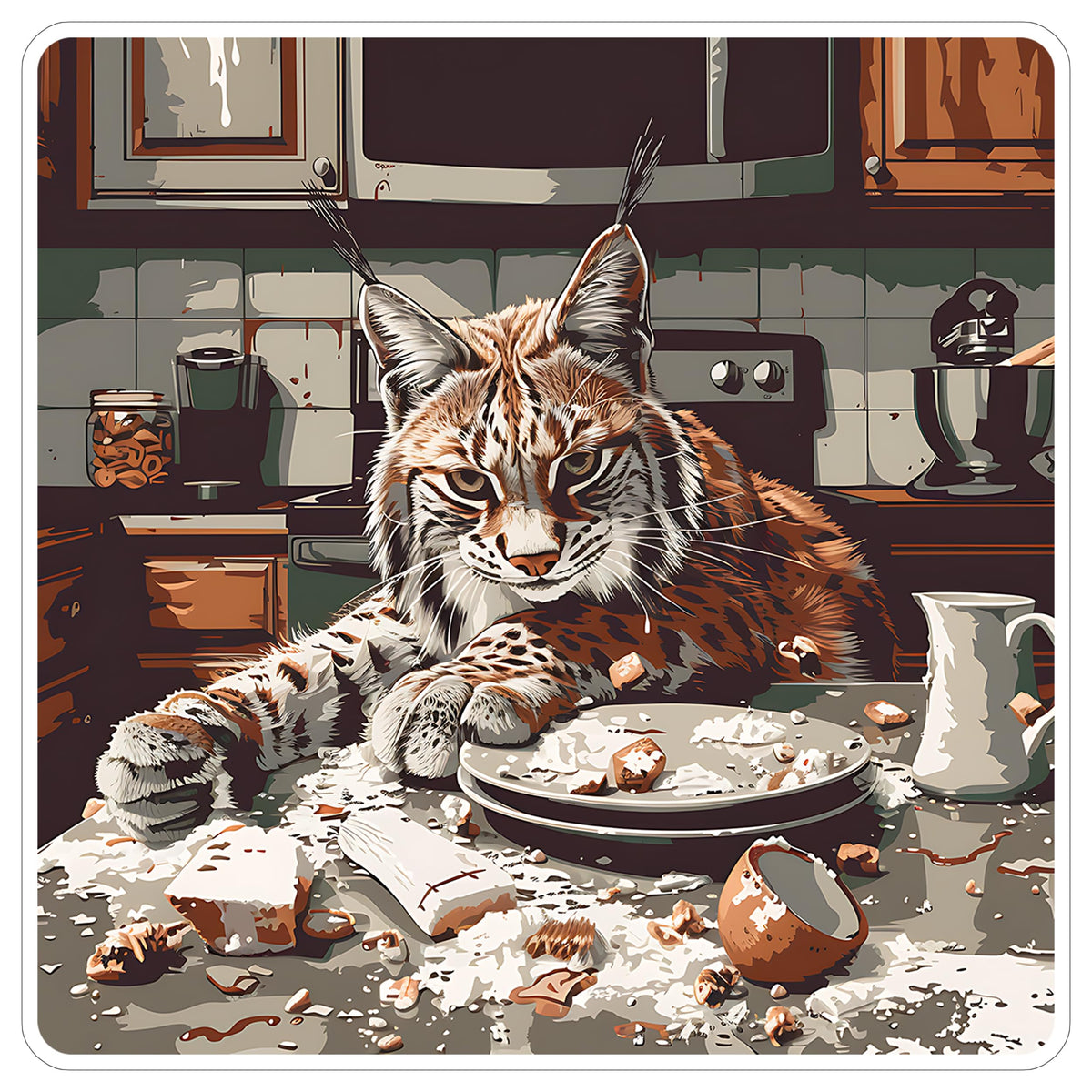 Bobcat Sticker 4 Inch — Waterproof Vinyl Decal Lynx Rufus Wildcat Stealth