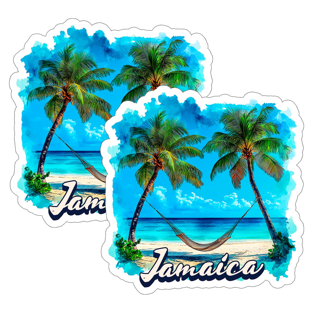 Jamaica Sticker 4 Inch 2-Pack - Waterproof Vinyl Decal for Laptop Water Bottle Car Tumbler - Durable Aesthetic Long-Lasting Stickers for Adults ID45039