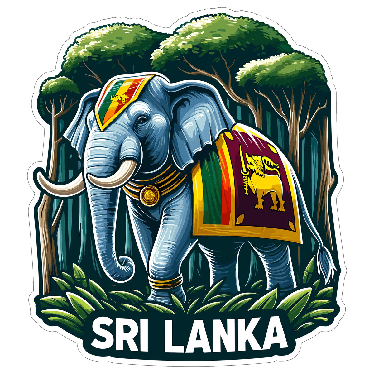 Sri Lanka Sticker 4 Inch City Travel Souvenir Destination - Waterproof Vinyl Decal for Laptop Water Bottle Car Tumbler - Durable Aesthetic Long-Lasting Stickers for Adults ID44990