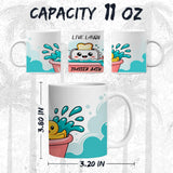 Live Laugh Toaster Bath Mug 11oz — White Ceramic Absurdist Parody Mug 2