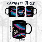 Space Astronaut Coffee Mug 11oz — Black Ceramic Rocket Mug for Space Fans 2