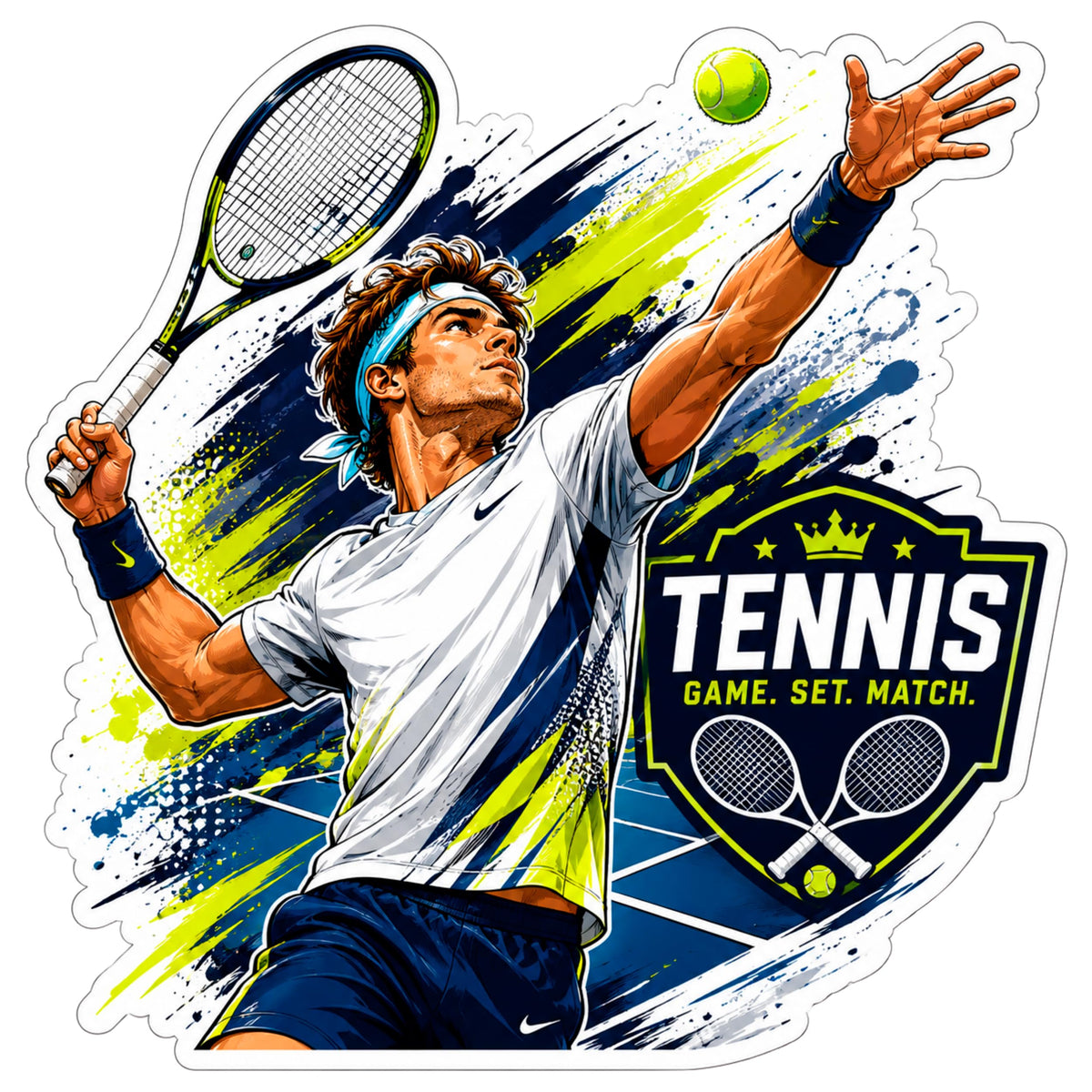 Tennis Sticker 4 Inch — Waterproof Vinyl Decal