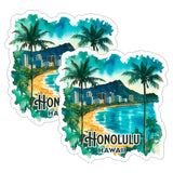 Honolulu Hawaii Sticker 4 Inch 2-Pack - Waterproof Vinyl Decal for Laptop Water Bottle Car Tumbler - Durable Aesthetic Long-Lasting Stickers for Adults ID45039 8