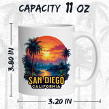 San Diego California Mug 11oz — White Ceramic America's Finest City Coffee Mug 2
