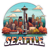 Seattle Washington Sticker 4 Inch — Waterproof Vinyl Decal City Travel Souvenir 8