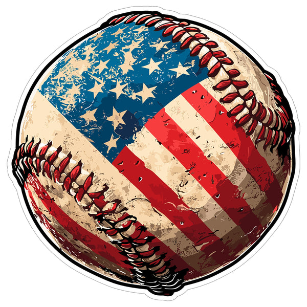 USA Baseball Sport Sticker 4 Inch — Waterproof Vinyl Decal America's Pastime Diamond