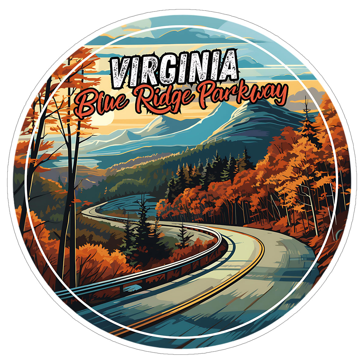 Blue Ridge Parkway Virginia Sticker 4 Inch — Waterproof Vinyl Decal City Travel Souvenir