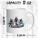Triathlon Coffee Mug 11oz — Ceramic Swim Bike Run Mug for Triathletes 2