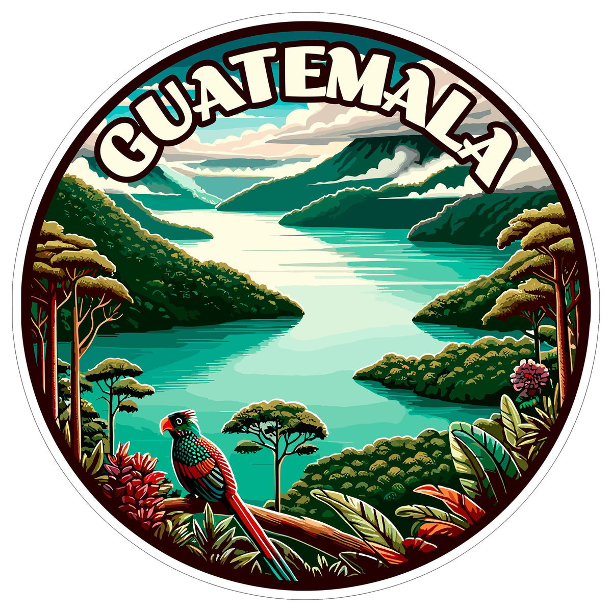 Guatemala Sticker 4 Inch City Travel Souvenir Destination - Waterproof Vinyl Decal for Laptop Water Bottle Car Tumbler - Durable Aesthetic Long-Lasting Stickers for Adults ID44990