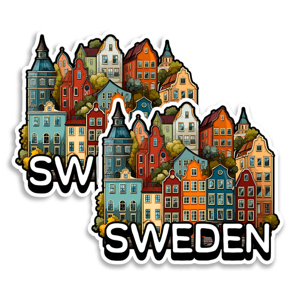 Sweden Magnet 4 Inch 2-Pack Country Europe – Strong Vinyl Decorative Travel Magnets for Fridge Locker Kitchen Office – Cute Fun Aesthetic Cool Durable & Long-Lasting Souvenir ID44999