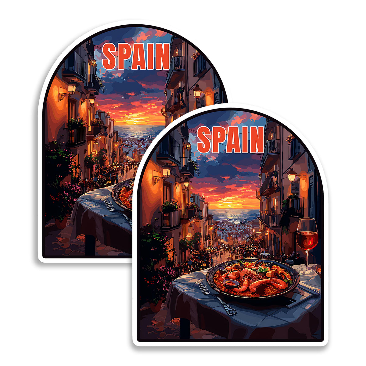 Spain Magnet 4 Inch 2-Pack Country Europe – Strong Vinyl Decorative Travel Magnets for Fridge Locker Kitchen Office – Cute Fun Aesthetic Cool Durable & Long-Lasting Souvenir ID44999