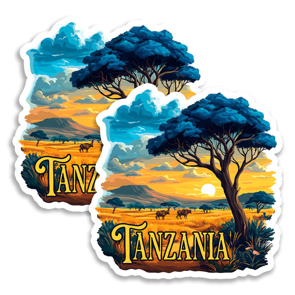 Tanzania Magnet 4 Inch 2-Pack Country Africa – Strong Vinyl Decorative Travel Magnets for Fridge Locker Kitchen Office – Cute Fun Aesthetic Cool Durable & Long-Lasting Souvenir ID44999