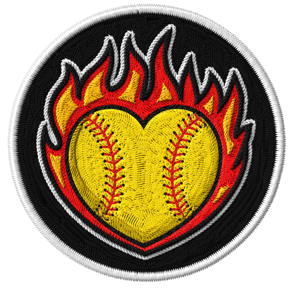 Softball Heart Patch — 3