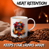 Sugar Skull Mug 11oz — Ceramic Dia De Los Muertos Calavera Coffee Mug 3