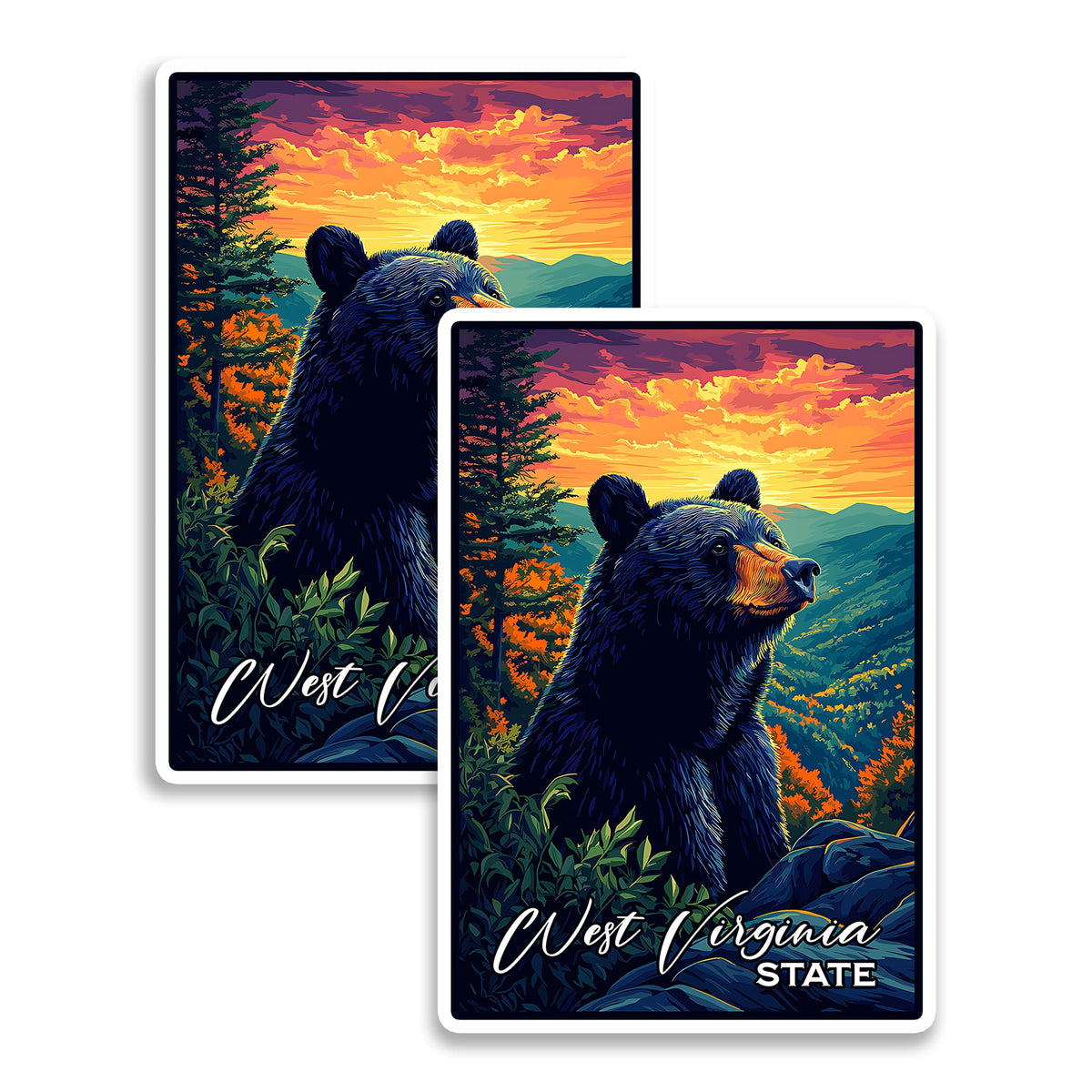 West Virginia State Magnet 2-Pack — 4