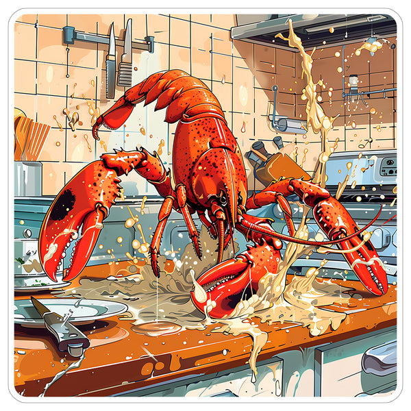 Lobster Sticker 4 Inch — Waterproof Vinyl Decal Crustacean Sea Seafood