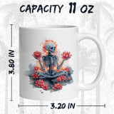 Skeleton Yoga Coffee Mug 11oz — Funny Lotus Pose Ceramic Mug for Yogis 2