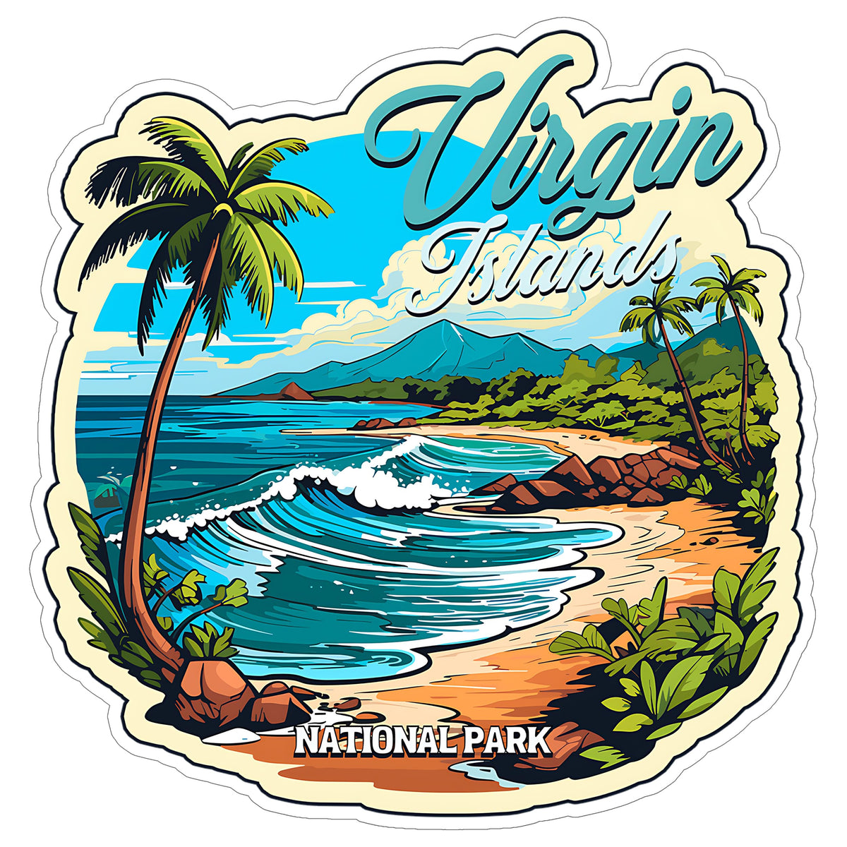Virgin Islands National Park Sticker 4 Inch — Waterproof Vinyl Decal Nature Hiking Camping