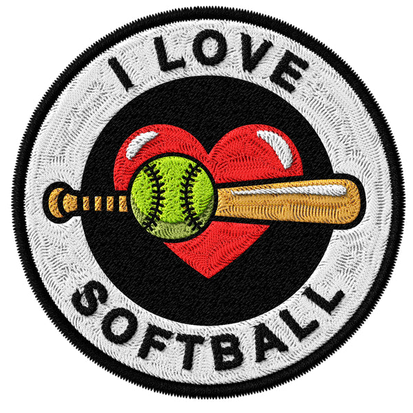 I Love Softball Patch — 3