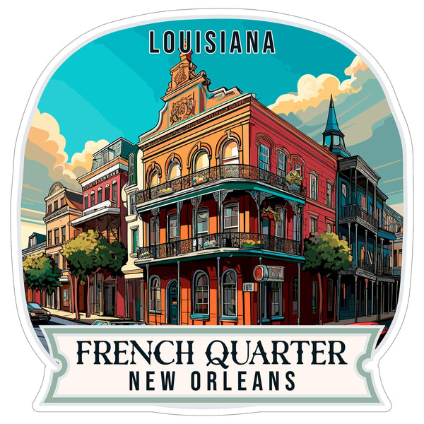 French Quarter, New Orleans Louisiana Sticker 4 Inch — Waterproof Vinyl Decal City Travel Souvenir